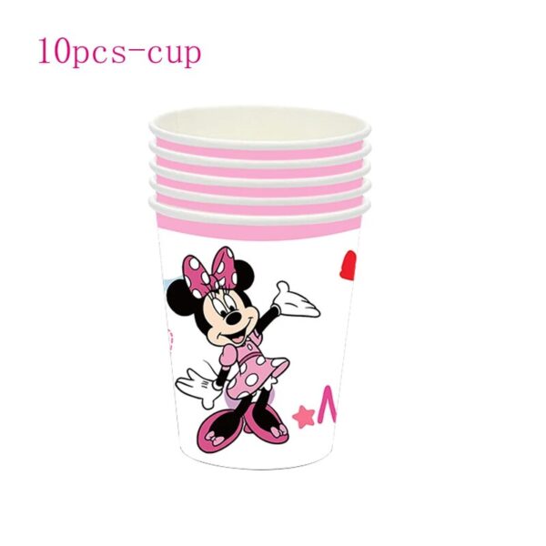 Pink Minnie Mouse Party Baby Shower Happy Birthday Party Decor Girl Party Supplies Decoration Cup Plate 4