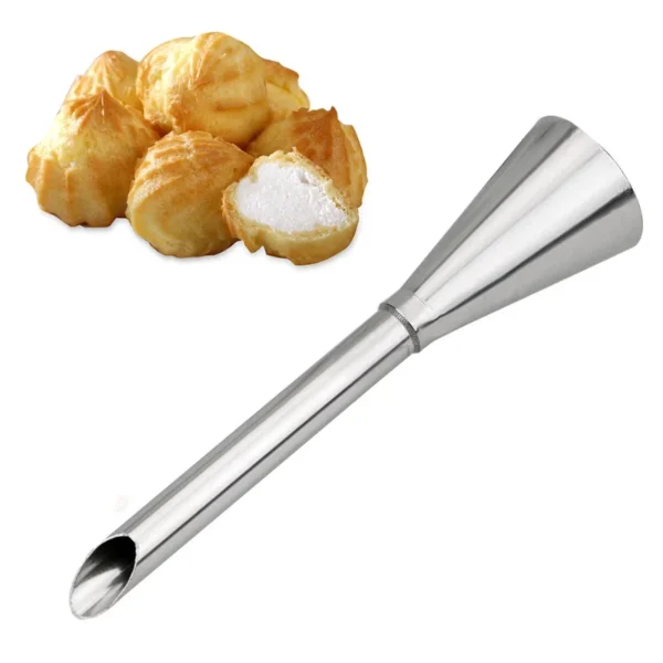 Portable Cream Icing Piping Nozzle Tip Stainless Steel Cupcake Puffs Injection Russian Syringe Puff Nozzle Tip