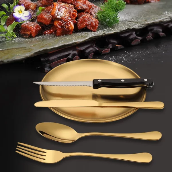 Portable Tableware Cutlery Forks And Spoons For Outdoor Travel Camping Stainless Steel Set Complete Tableware Dishes 2