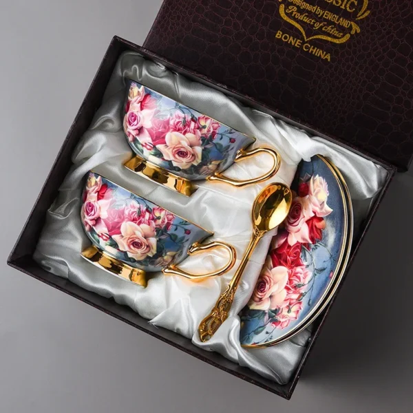 Premium Bone Porcelain Coffee Cup Set Exquisite English Afternoon Tea Ceramic Tea Cup Set Ceramic Mug 1