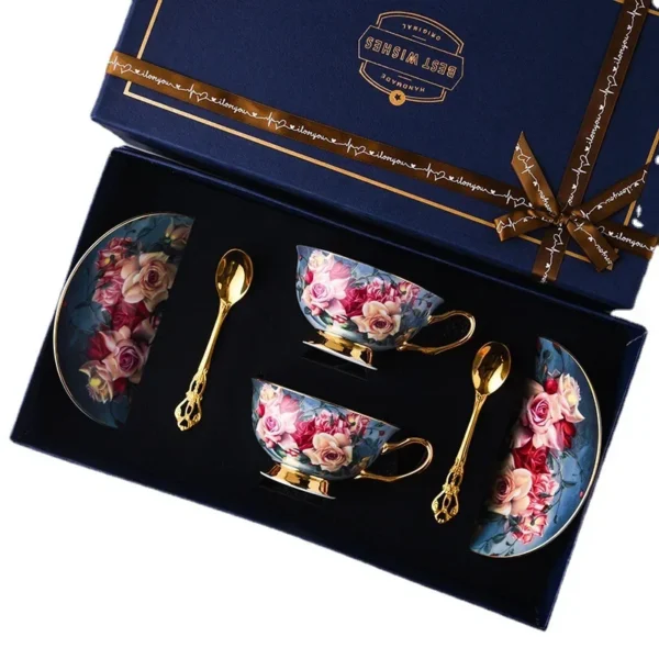 Premium Bone Porcelain Coffee Cup Set Exquisite English Afternoon Tea Ceramic Tea Cup Set Ceramic Mug 5