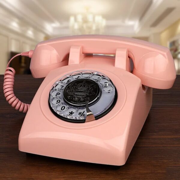 Red Corded Telephone Classic Rotary Dial Home Office Phones Antique Vintage Telephone Of 1930s Old Fashion 1