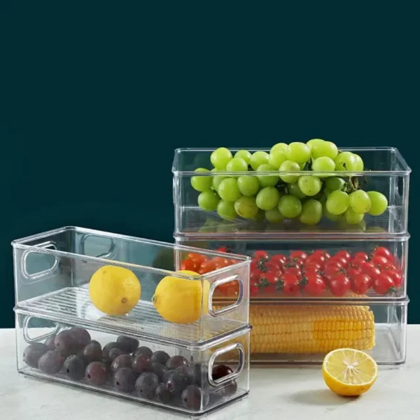 Refrigerator Drawer Organizer Bin Clear Fruit Food Jars Storage Box Transparent Fridge Storage Bin Containers For 2