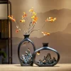 Resin Vase Table Decoration Accessories Home Decoration Luxury New Chinese Style Mountain Scenery Vase Decoration 300x300