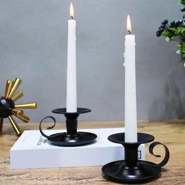 Retro Iron Candlestick Candle Holder Wedding Party Vintage Retro Style Desktop Adornment Candlestick Home Candle Holder 2