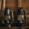 Retro iron kerosene lamp with wick vintage photography props home decoration for coffee shop figurines miniatures