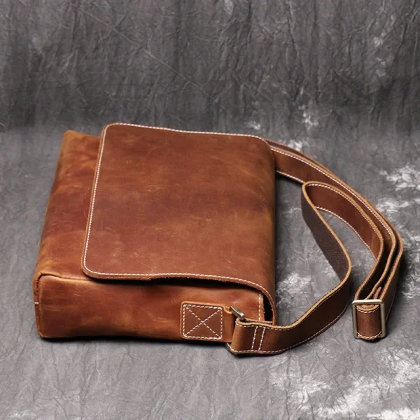 Retro Men S Genuine Leather One Shoulder Bag Head Layer Cowhide Cross Style Large Capacity Casual 4