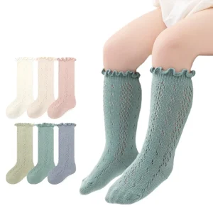 Ruffle Kids Knee High Socks Baby Girls Toddlers Long Soft Cotton Sock Lace Flower Children Newborn