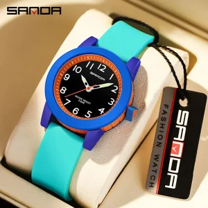 Sanda Women Watches Fashion Silicone Analog Quartz Wrist Watch Baseball Sports Waterproof Boy Girl Casual Clock