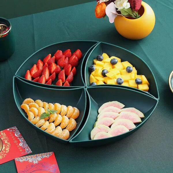 Salad Plates Set Scramble One Round Creative Tray Gourmet Food Fruit Emerald Tableware Dinnerware Dish Kitchen 5