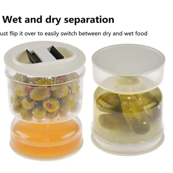 Sealed Jar For Pickle Home Wet And Dry Separation Pickle Jar With Flip Container And Strainer 2