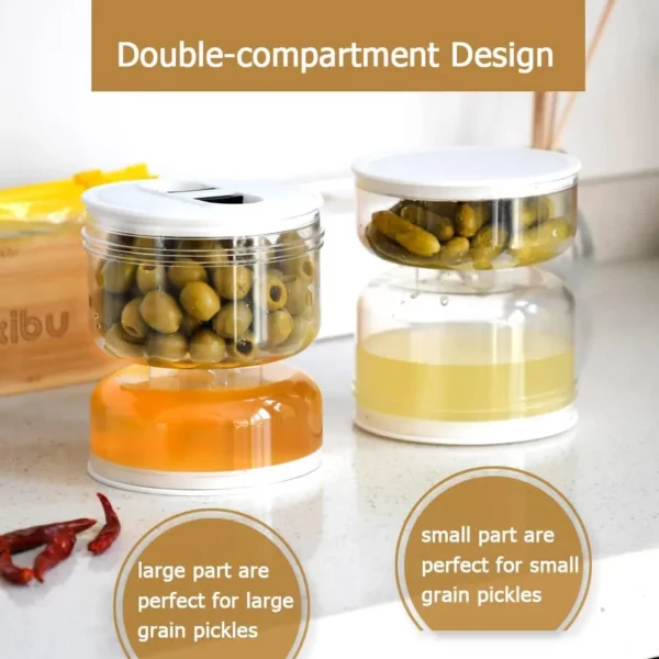 Sealed Jar For Pickle Home Wet And Dry Separation Pickle Jar With Flip Container And Strainer