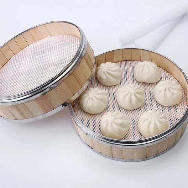 Silicone Steamer Non Stick Pad Dumplings Mat Reusable Steam Buns Kitchen Baking Pastry Dim Sum Mesh 2