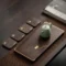 Simple whole solid wood tea tray ebony small tea table household dry foam tray simple tray