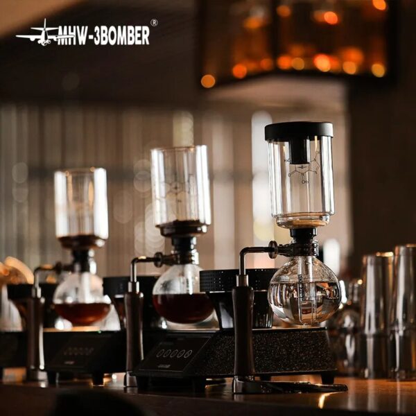 Siphon Coffee Maker Pots Vintage Handle Syphon Coffee Maker Set Vacuum Glass Espresso Siphon Pot Chic 3