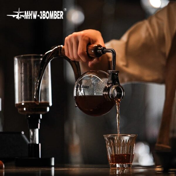 Siphon Coffee Maker Pots Vintage Handle Syphon Coffee Maker Set Vacuum Glass Espresso Siphon Pot Chic 4