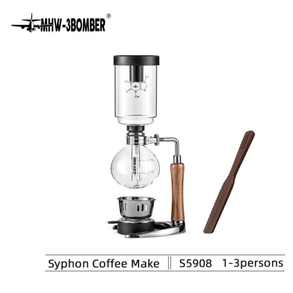 Siphon Coffee Maker Pots Vintage Handle Syphon Coffee Maker Set Vacuum Glass Espresso Siphon Pot Chic 5