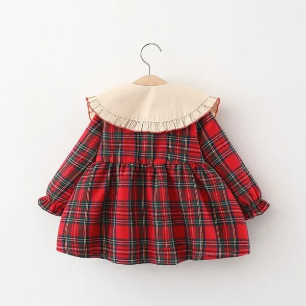 Spring Fall Newborn Baby Girl Clothes Plaid Long Sleeve Dress For Baby Girls Clothing 1st Babies 1