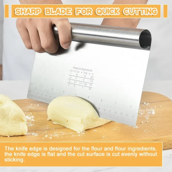 Stainless Steel Cake Scraper Pastry Cutters Baking Cake Cooking Dough Scraper Fondant Spatulas Edge Diy Baking