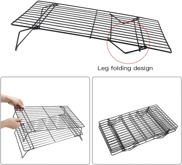 Stainless Steel Non Stick Wire Grid Baking Tray Cake Cooling Rack Oven Kitchen Pizza Bread Cookie 1