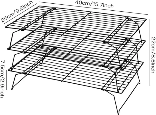 Stainless Steel Non Stick Wire Grid Baking Tray Cake Cooling Rack Oven Kitchen Pizza Bread Cookie 2