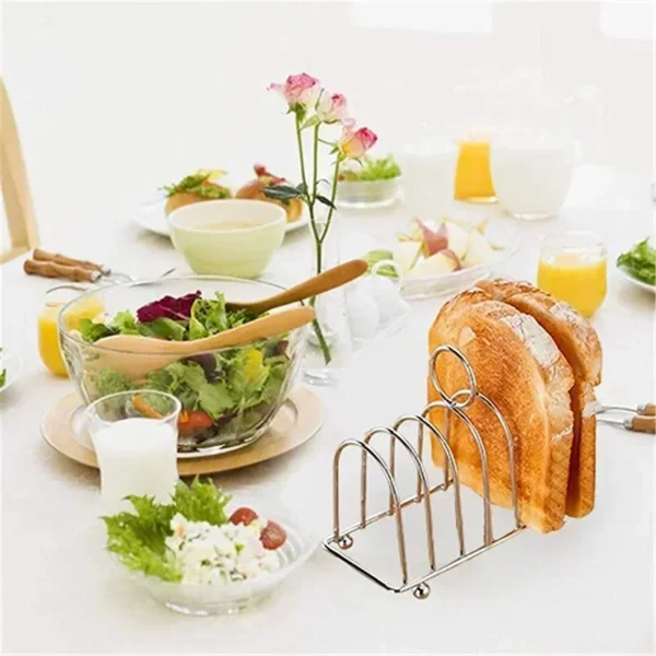 Stainless Steel Toast Bread Rack Restaurant Home Bread Holder 6 Slices Food Display Tool For Restaurant 1