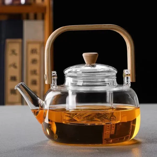 Thickened Borosilicate Glass Teapot With Bamboo Handle Tea Pot And Tea Cup Set Independent Tea Warehouse 2