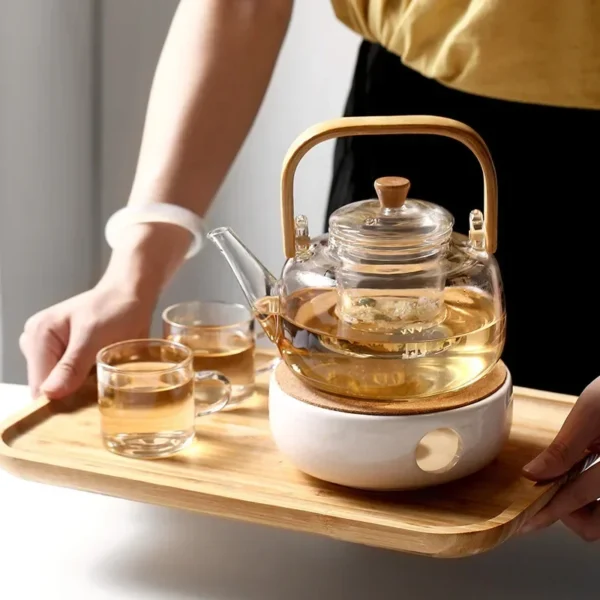 Thickened Borosilicate Glass Teapot With Bamboo Handle Tea Pot And Tea Cup Set Independent Tea Warehouse 4