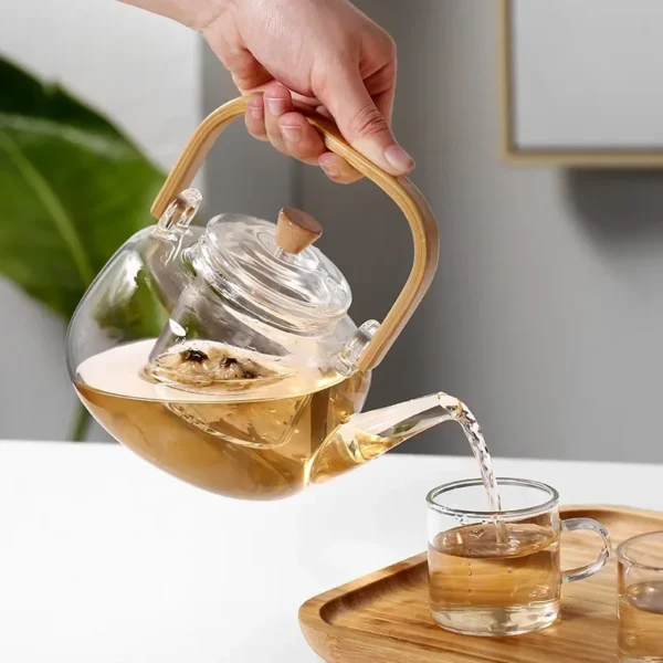 Thickened Borosilicate Glass Teapot With Bamboo Handle Tea Pot And Tea Cup Set Independent Tea Warehouse 5