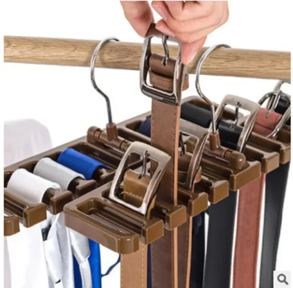 Tie Belt Hanger Wardrobe Closet Belts Scarf Hanging Organizer Rotating 10 Card Slots Storage Holder Rack 2