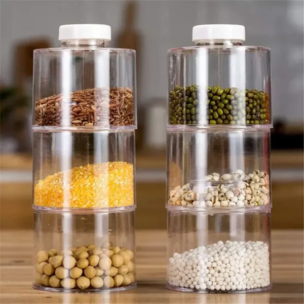 Transparent Seasoning Jar Set Sealed Pet Container With Lid Set Pasta Household Food Storage Box Nut 1