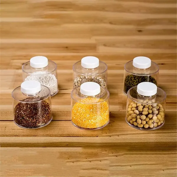 Transparent Seasoning Jar Set Sealed Pet Container With Lid Set Pasta Household Food Storage Box Nut 2