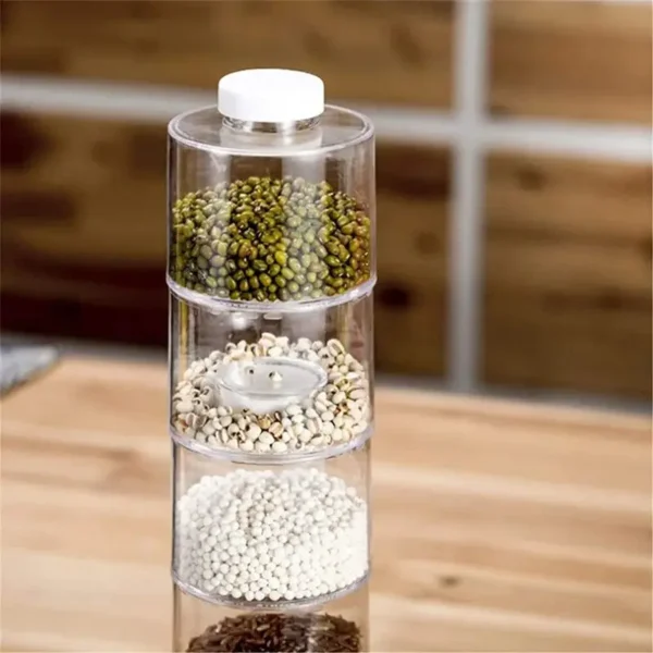 Transparent Seasoning Jar Set Sealed Pet Container With Lid Set Pasta Household Food Storage Box Nut 3