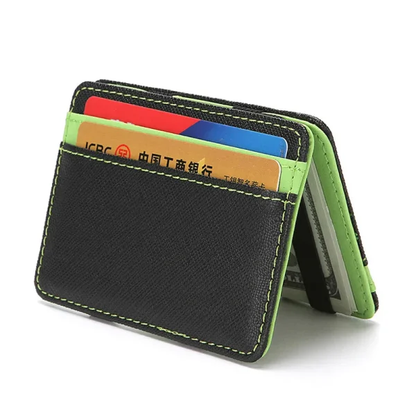 Ultra Thin Pu Leather Women Men Magic Wallets Mini Small Coin Purses Portable Short Business Credit 1