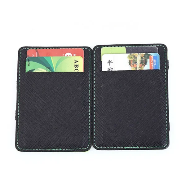 Ultra Thin Pu Leather Women Men Magic Wallets Mini Small Coin Purses Portable Short Business Credit 2