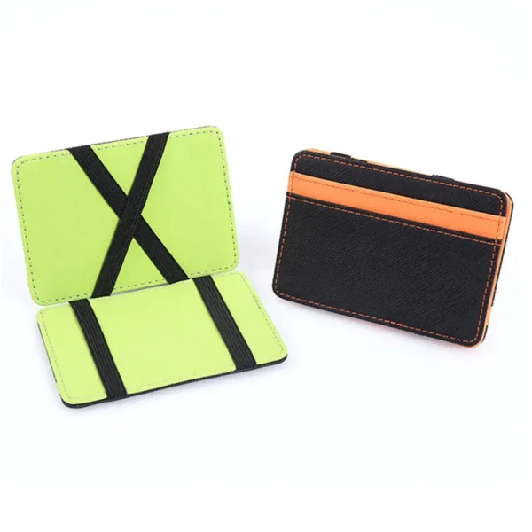 Ultra Thin Pu Leather Women Men Magic Wallets Mini Small Coin Purses Portable Short Business Credit 4