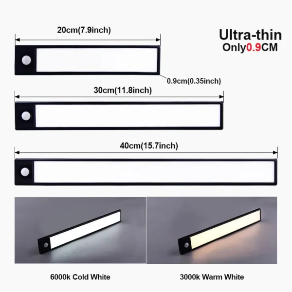 Ultra Thin Led Cabinet Light Rechargeable Motion Sensor Light Usb Night Lights Induction Lamp Wardrobe Closet 3