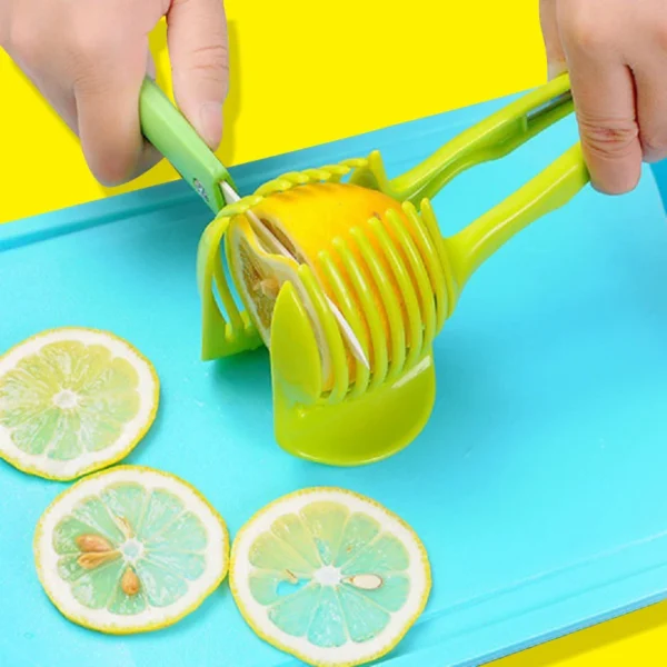 Vegetable Fruit Slicer Handheld Multifunctional Fruit Slicer Lemon Slicer Holder Round Fruit Pliers Kitchen Tools 2