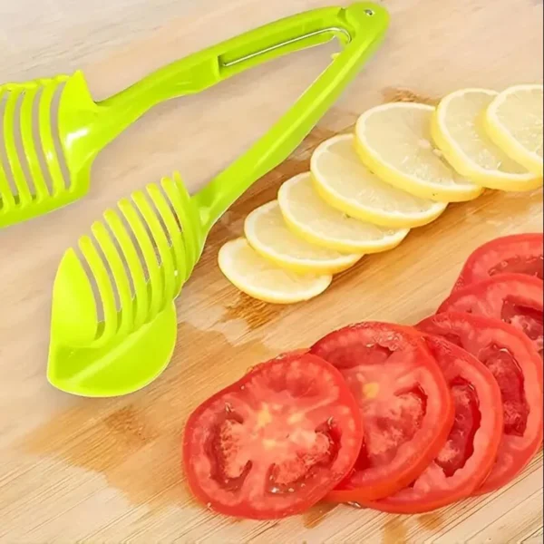 Vegetable Fruit Slicer Handheld Multifunctional Fruit Slicer Lemon Slicer Holder Round Fruit Pliers Kitchen Tools 3