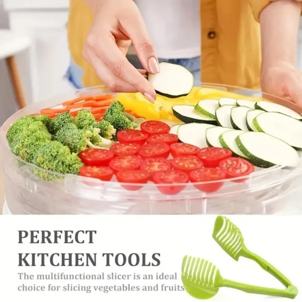 Vegetable Fruit Slicer Handheld Multifunctional Fruit Slicer Lemon Slicer Holder Round Fruit Pliers Kitchen Tools 5