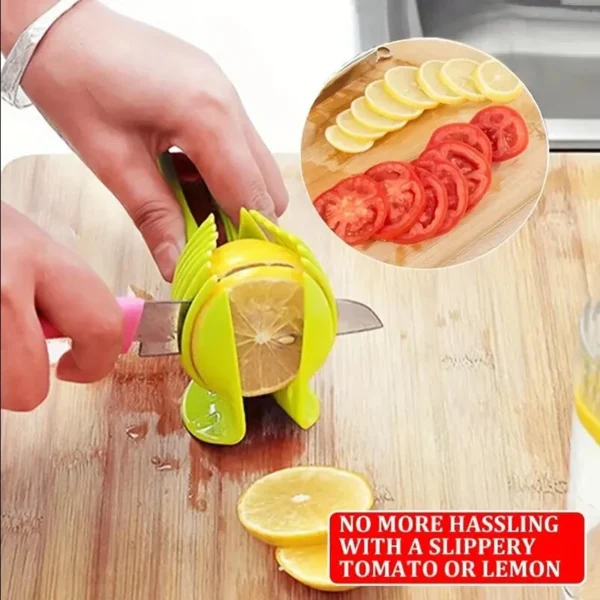 Vegetable Fruit Slicer Handheld Multifunctional Fruit Slicer Lemon Slicer Holder Round Fruit Pliers Kitchen Tools