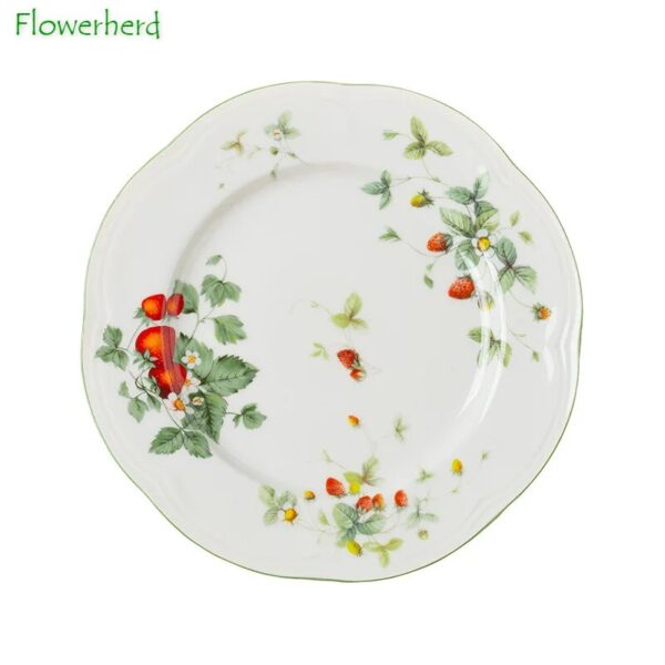 Vintage Porcelain Dinnerware Set Floral Plates Bowls Kitchen Pot Coffee Cup Set Butterfly Bowl Plate European 3