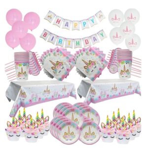 Weigao Unicorn Decoration Birthday Party Decor Kids Unicorn Disposable Tableware Set Baby Shower Girl Birthday Party