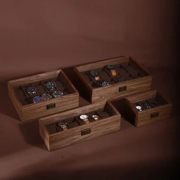 Walnut Wood More Than Receive A Case Wrist Watches Collection Box Display Transparent Display Boxes Watches 2