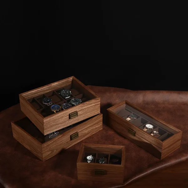 Walnut Wood More Than Receive A Case Wrist Watches Collection Box Display Transparent Display Boxes Watches