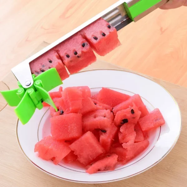 Watermelon Kitchen Gadgets Salad Fruit Slicer Cutter Tool Watermelon Cutter Stainless Steel Windmill Design Cut Kitchen 1