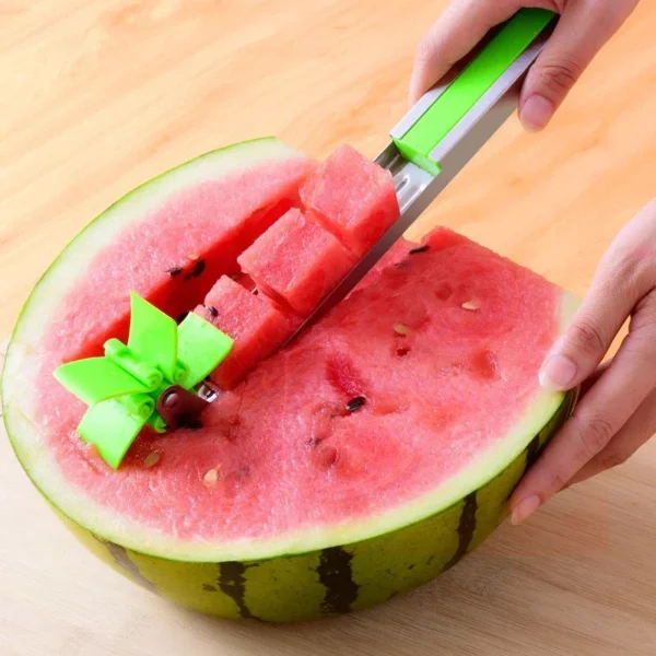 Watermelon Kitchen Gadgets Salad Fruit Slicer Cutter Tool Watermelon Cutter Stainless Steel Windmill Design Cut Kitchen