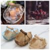 Wooden Handle Metal Retro Basket Portable Bread Vegetable Fruit Egg Serving Storage Basket With Handle Tray