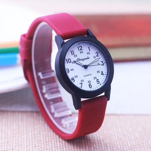 Chaoyada Fashion Women Men Girls Boys Sports Silicone Strap Quartz Watches Junior High School Students Gifts 3