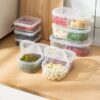 Double Compartment With Lid Food And Fruit Sealed Jarmultifunctional Kitchen Refrigerator Plastic Storage Boxstorage Tool